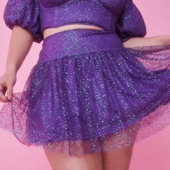 Dolls Kill Sequin Skirt 1x - Picture 1 of 6